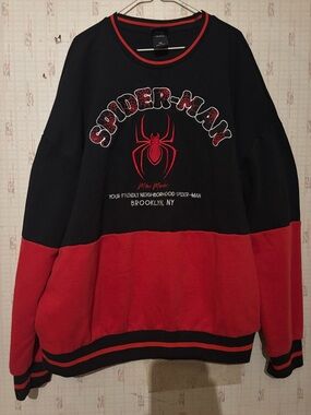 Marvel Spider-Man Colorblock Crewneck Sweater - Black & Red